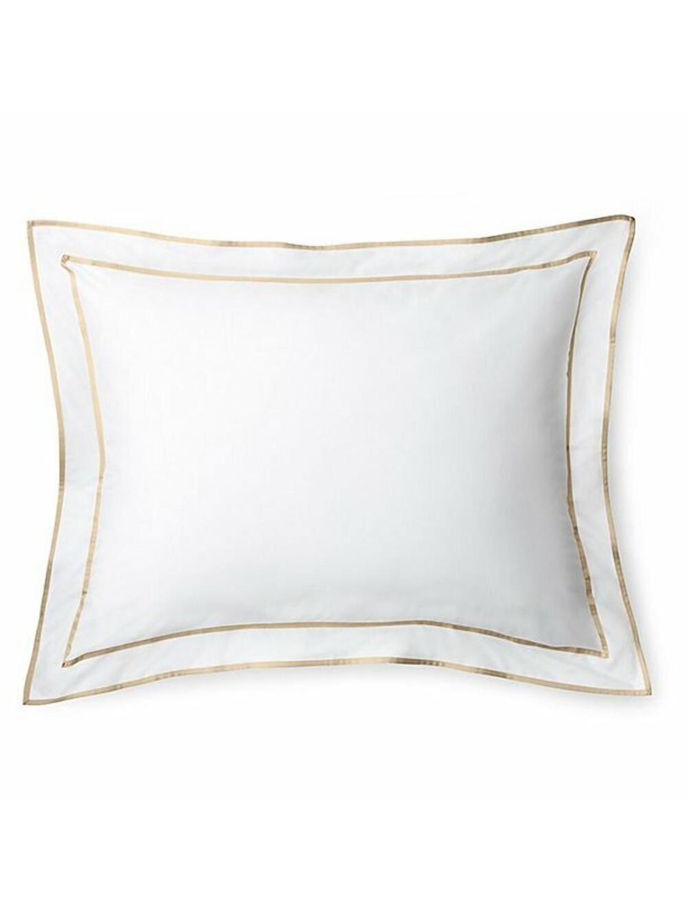 NWT Ralph Lauren White Wheat Spencer Border Sateen King Pillow Sham 20x36